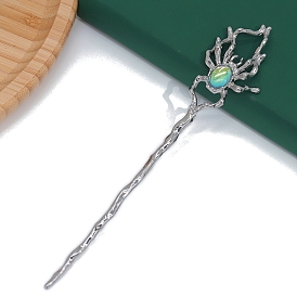 Alloy Hair Sticks, Hair Accessories for Woman Girls, Moonstone Spider Shape