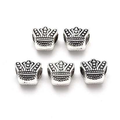  Perles européennes en alliage de style tibétain, Perles avec un grand trou   , sans cadmium et sans plomb, couronne
