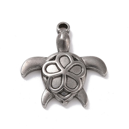 Pendentifs en acier inoxydable, tortue de mer