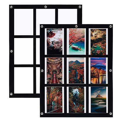 Acrylic Display Stands for Jewelry Display Cards, with Iron Findings, Rectangle