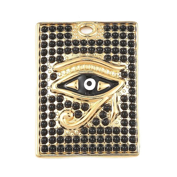 304 нержавеющей стальной эмали подвески, прямоугольник и кулон в виде глаза Гора, вакуумное покрытие pvd