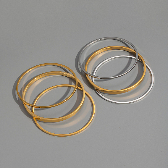 304 простые браслеты из нержавеющей стали, широкие браслеты для женщин