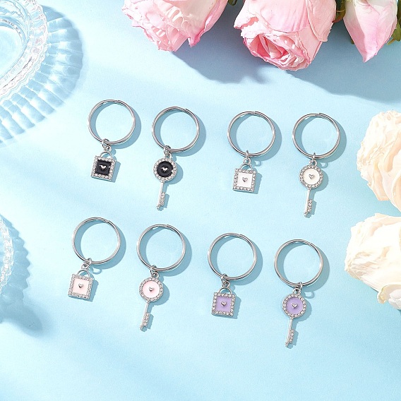 Сплав эмаль кейчиан, с 304 кольцами из нержавеющей стали, Ключ и замок