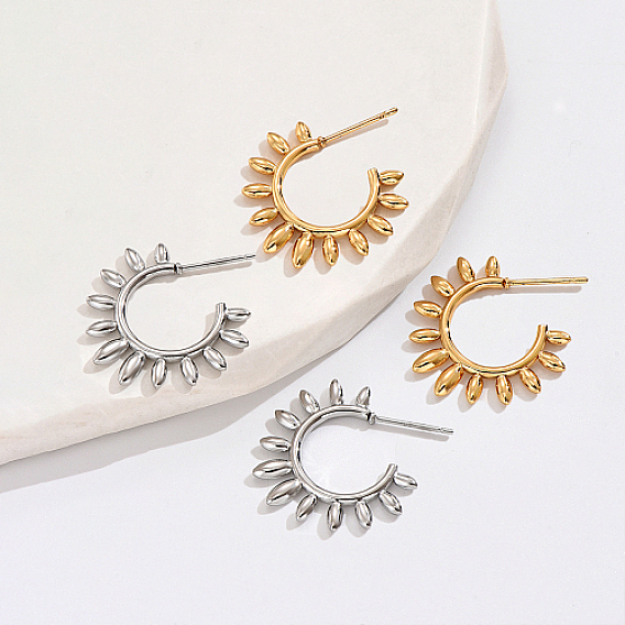 304 серьги-гвоздики из нержавеющей стали, серьги-кольца