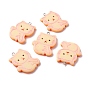 Opaque Resin Pendants, with Platinum Tone Iron Loop, Imitation Biscuits, Cat