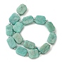 Natural Amazonite Beads Strands, with Seed Beads, Rectangle