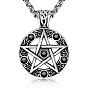 Star Stainless Steel Rhinestone Pendant Necklaces for Men