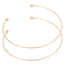 2 шт 304 изготовление ожерелий из нержавеющей стали, жесткие ожерелья, с неподвижными круглыми бусинами