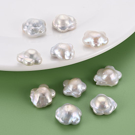 Perles de perles keshi naturelles, perle de culture d'eau douce, pas de trous / non percés, fleur