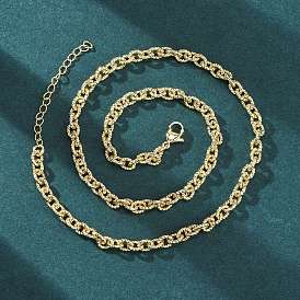 Латунные текстурированные кабельные цепочки ожерелья для женщин, стойки покрытие, без кадмия и без свинца, долговечный