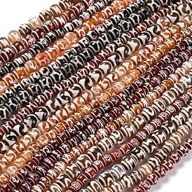 Tibetan Style dZi Beads, Natural Agate Beads, Dyed & Heated, Round