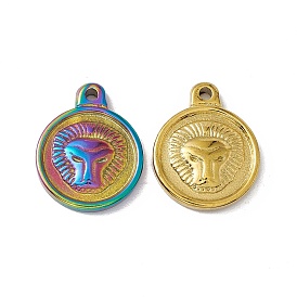 304 подвески из нержавеющей стали, плоские круглые со львом