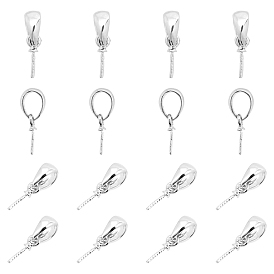 ARRICRAFT Brass Cup Pearl Peg Bails Pin Pendants, for Half Drilled Beads, Lead Free & Cadmium Free
