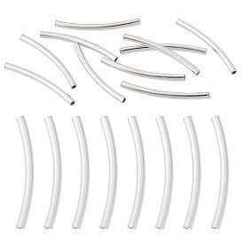 10шт. изогнутая трубка 925 бусины из стерлингового серебра