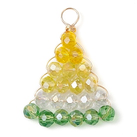 Стеклянные подвески, с золотой медной проволокой, мускусная дыня