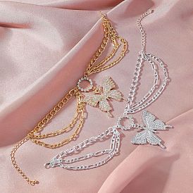 Сплав кристалл горный хрусталь многослойные бабочки подвески браслеты для женщин
