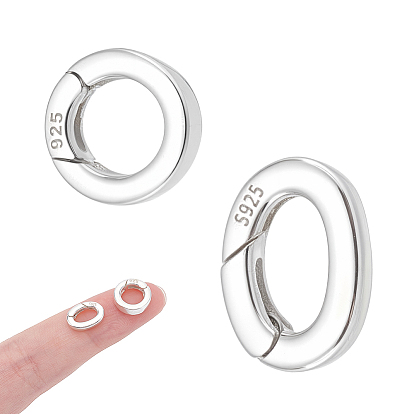 2 шт. 2 стили 925 кольца с пружинным затвором из стерлингового серебра