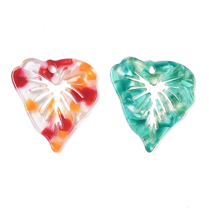 Прозрачные подвески из ацетата целлюлозы (смолы), очарование листа