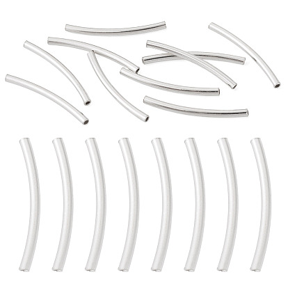 10шт. изогнутая трубка 925 бусины из стерлингового серебра