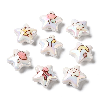 Uv акриловые покрытия бусины, AB цвет, звезда