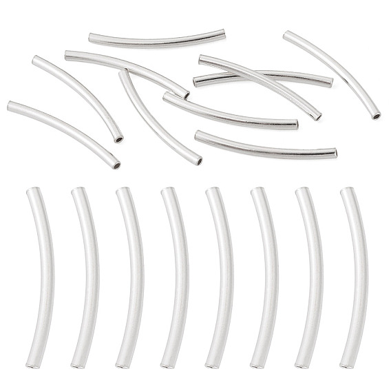 10шт. изогнутая трубка 925 бусины из стерлингового серебра