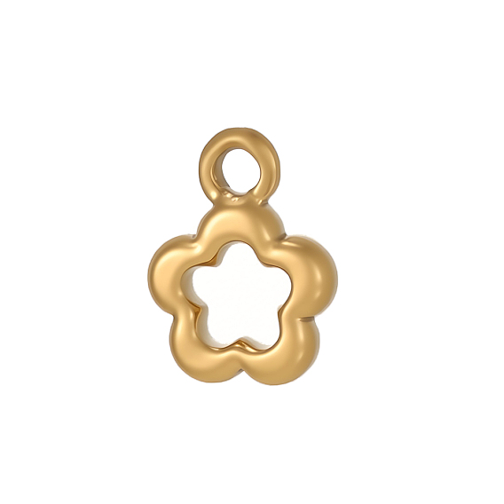 Полые 304 из нержавеющей стали кулоны, цветочный шарм, ионное покрытие (ip), долговечный