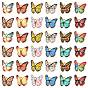 60Pcs 12 Colors Alloy Enamel Pendants, Golden, Butterfly Charm
