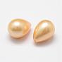 Rainbow Plated Shell Pearl Beads, Grade A, Drop, Half Drilled, 21x15mm, Hole: 1.2mm