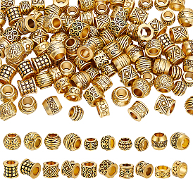 100 шт 10 стили европейские бусины из сплава в тибетском стиле, бусины с большим отверстием
