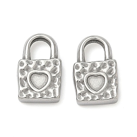 304 Настройки кабошон из нержавеющей стали кулон, замок с подвеской в виде сердца, анти-тускнение