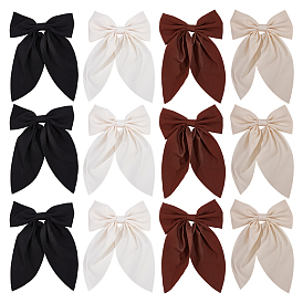 12 шт. 4 цветные заколки для волос из полиэстера и железа с кожей аллигатора, бантом