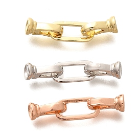 Rack Plating Brass Fold Over Clasps, Long-Lasting Plated, Lead Free & Cadmium Free