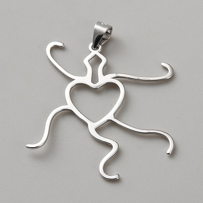 В форме сердца 925 подвеска из стерлингового серебра с кабошоном, настройки открытой спины