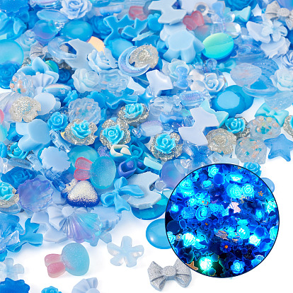 30g светящиеся непрозрачные кабошоны из смолы, разнообразные