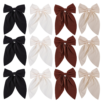 12 шт. 4 цветные заколки для волос из полиэстера и железа с кожей аллигатора, бантом