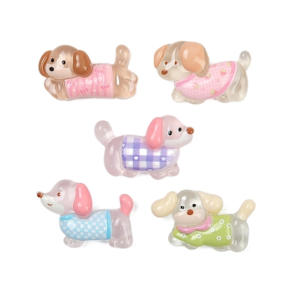 Прозрачные смолы кабошоны, такса с собачьей шерстью