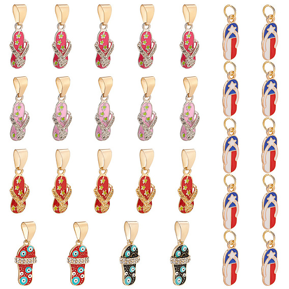 29шт 6 стиль сглаза эмаль сплава с подвесками из горного хрусталя, вьетнамки прелести