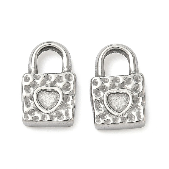 304 Настройки кабошон из нержавеющей стали кулон, замок с подвеской в виде сердца, анти-тускнение