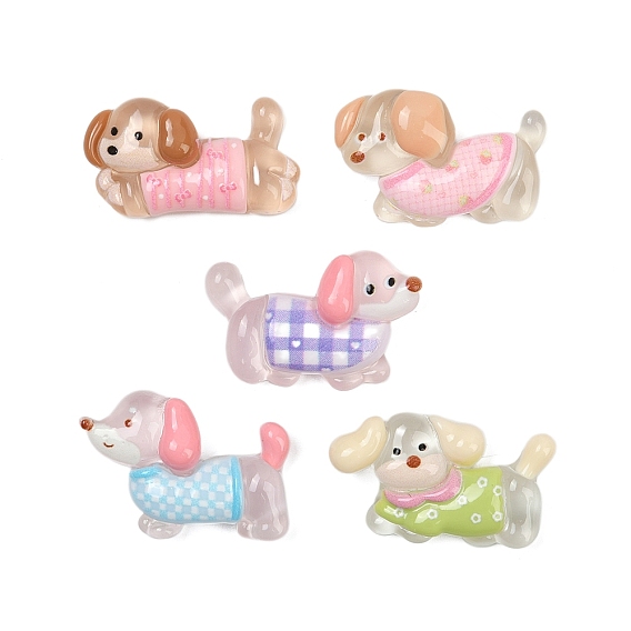 Прозрачные смолы кабошоны, такса с собачьей шерстью