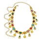 Цепочка из сплава в этническом стиле с акриловыми цветными овальными звеньями, каплевидная, с кисточками, на талию и живот для женщин