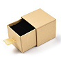 Cardboard Jewelry Boxes, for Ring, with Sponge Inside, Square