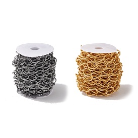 Овальные бордюрные цепи из оксидированного алюминия, текстура, несварные, с катушкой