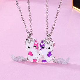 Alloy with Enamel Pendant Necklaces, Cable Chain Necklaces