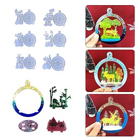 DIY Christmas Deer Pendant Food Grade Silicone Molds, Resin Casting Molds, for UV Resin, Epoxy Resin Jewelry Making