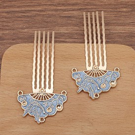 Alloy Hair Comb Findings, for DIY Jewelry Accessories, Enamel Firmus