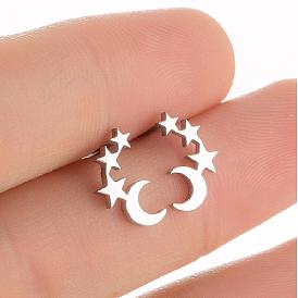 Minimalist Geometric Stainless Steel Star Ear Studs Cute Accessories
