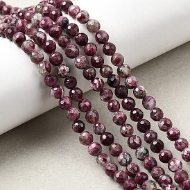 Натуральный сливовый цвет турмалиновый бисер пряди, граненые круглые
