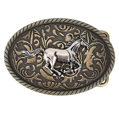 Застежка ремня из сплава, овальные с лошадью