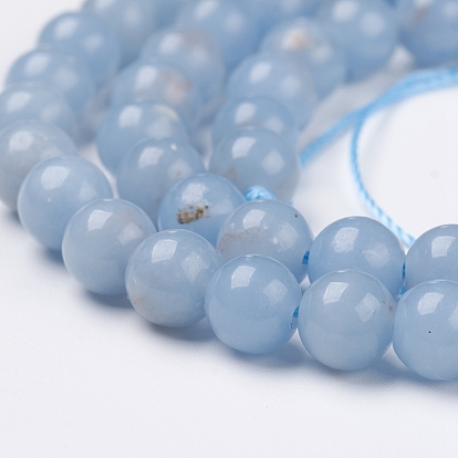 Natural Angelite Beads Strands, Round