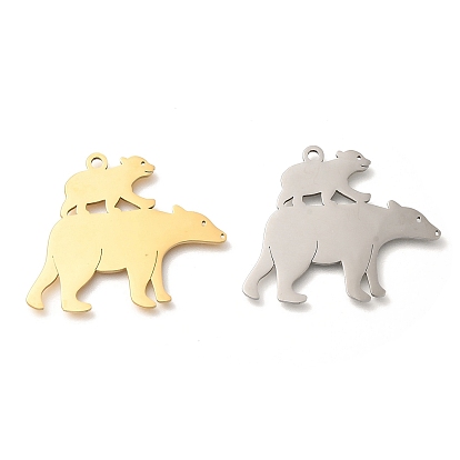 304 подвески из нержавеющей стали, лазерная резка, оберег белого медведя